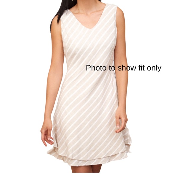 Charlie B Dresses & Skirts - Flowy cotton gauze dress spring blue and white stripe lined asymmetric breezy